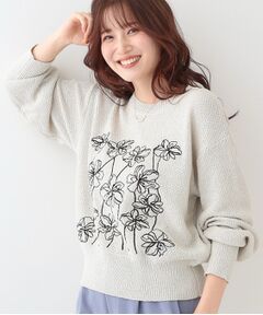 SHOO・LA・RUE / シューラルー ニット・セーター | 【S-LL】花柄刺繍ブークレニット