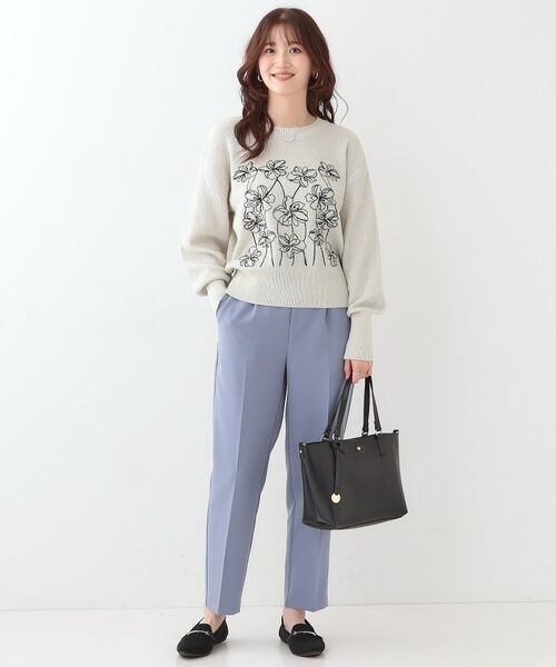 SHOO・LA・RUE / シューラルー ニット・セーター | 【S-LL】花柄刺繍ブークレニット | 詳細11