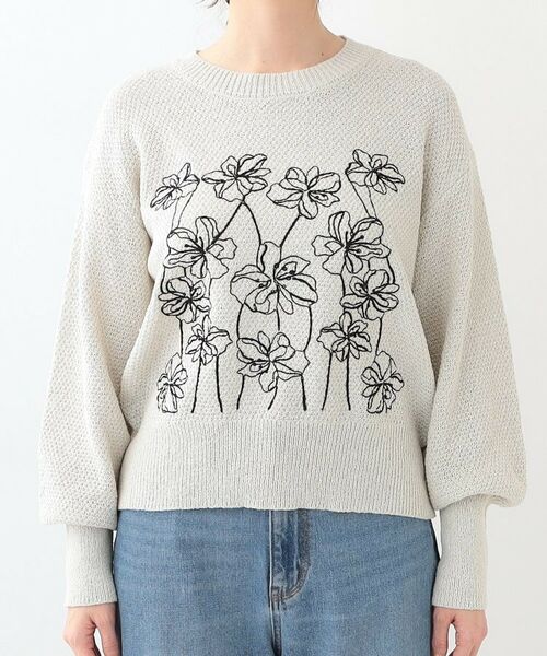 SHOO・LA・RUE / シューラルー ニット・セーター | 【S-LL】花柄刺繍ブークレニット | 詳細13