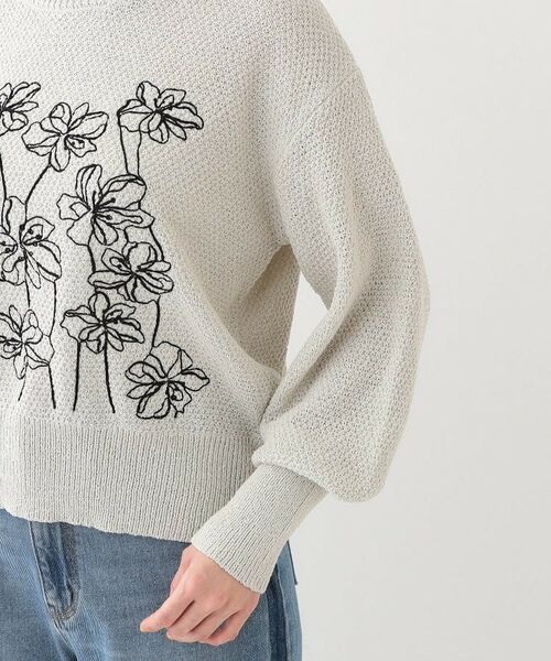 SHOO・LA・RUE / シューラルー ニット・セーター | 【S-LL】花柄刺繍ブークレニット | 詳細17