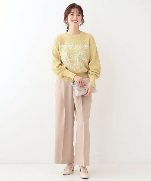 SHOO・LA・RUE / シューラルー ニット・セーター | 【S-LL】花柄刺繍ブークレニット | 詳細7