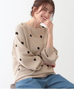 SHOO・LA・RUE / シューラルー ニット・セーター | 【S-LL】ドット柄が目を惹く ゆったりニット