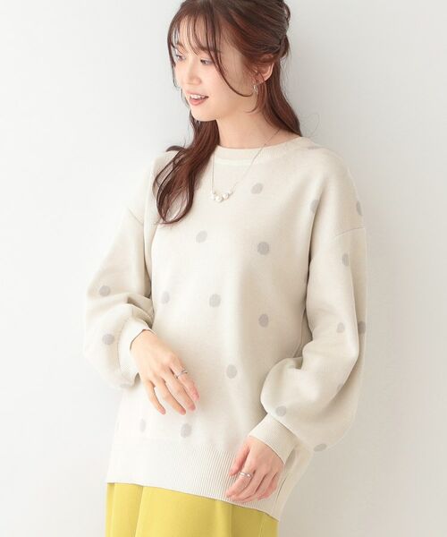 SHOO・LA・RUE/シューラルー 【S-LL】ドット柄が目を惹く ゆったりニット アイボリー(104) 02(M) SHOO・LA・RUE/シューラルー 【S-LL】ドット柄が目を惹く ゆったりニット アイボリー(104) 02(M)