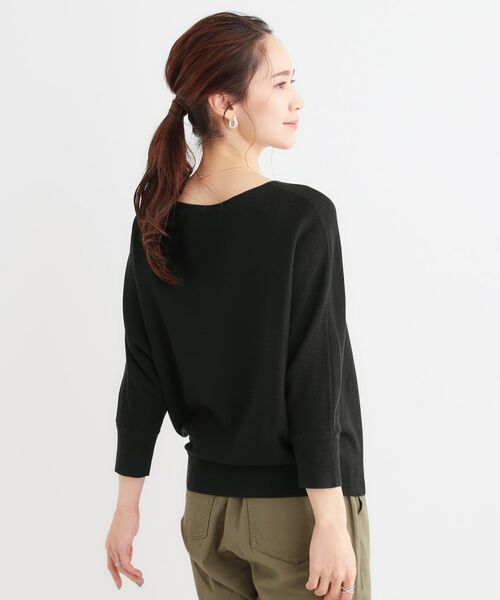 SHOO・LA・RUE / シューラルー ニット・セーター | カジュアルにもきれいめにも ガーター編み 7分袖ドルマンニット | 詳細1