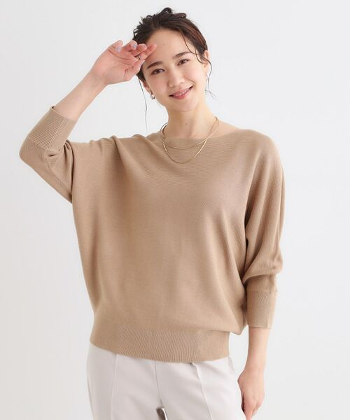 SHOO・LA・RUE / シューラルー ニット・セーター | カジュアルにもきれいめにも ガーター編み 7分袖ドルマンニット | 詳細12