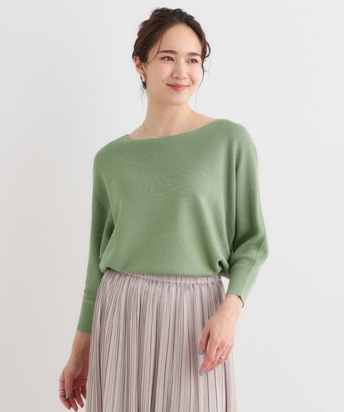 SHOO・LA・RUE / シューラルー ニット・セーター | カジュアルにもきれいめにも ガーター編み 7分袖ドルマンニット | 詳細4
