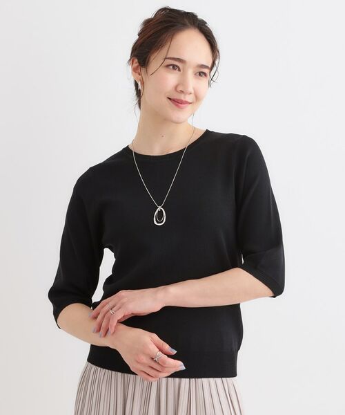 SHOO・LA・RUE / シューラルー ニット・セーター | 【高レビュー/洗える/S-LL】季節の変わり目から活躍 多機能 5分袖ニット | 詳細1