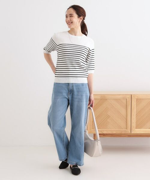 SHOO・LA・RUE / シューラルー ニット・セーター | 【高レビュー/洗える/S-LL】季節の変わり目から活躍 多機能 5分袖ニット | 詳細11