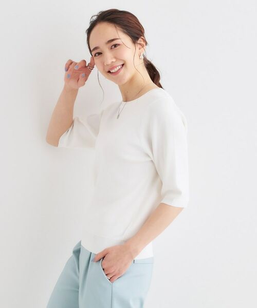 SHOO・LA・RUE / シューラルー ニット・セーター | 【高レビュー/洗える/S-LL】季節の変わり目から活躍 多機能 5分袖ニット | 詳細18