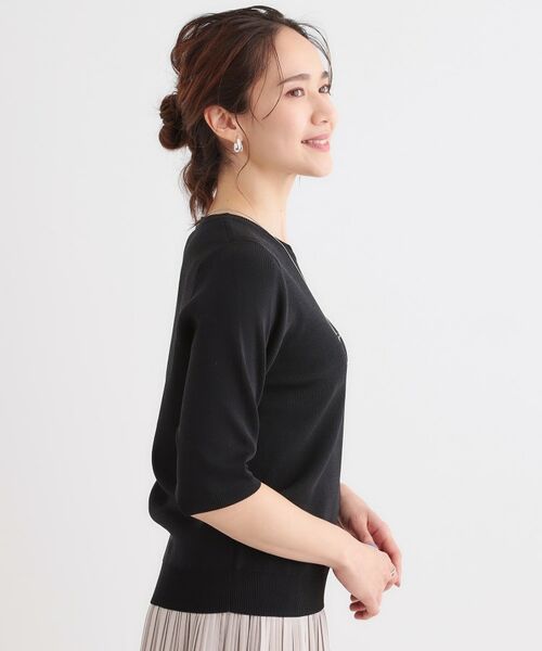 SHOO・LA・RUE / シューラルー ニット・セーター | 【高レビュー/洗える/S-LL】季節の変わり目から活躍 多機能 5分袖ニット | 詳細2