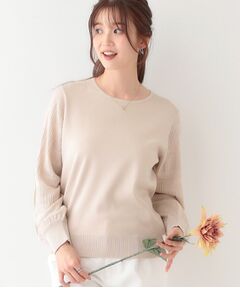 SHOO・LA・RUE / シューラルー ニット・セーター | 【S-LL】大人の上品コーデに お袖編み地切替 デザインニット