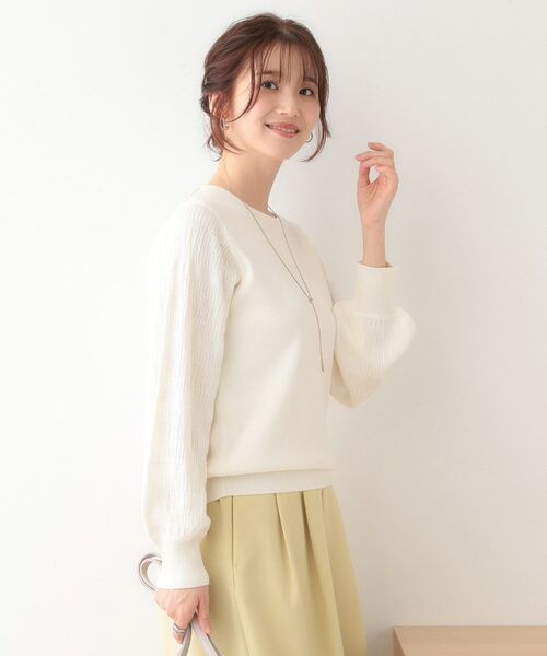 SHOO・LA・RUE / シューラルー ニット・セーター | 【S-LL】大人の上品コーデに お袖編み地切替 デザインニット | 詳細10