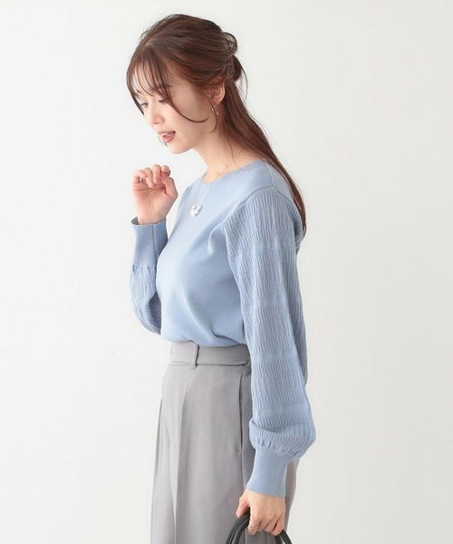 SHOO・LA・RUE / シューラルー ニット・セーター | 【S-LL】大人の上品コーデに お袖編み地切替 デザインニット | 詳細2