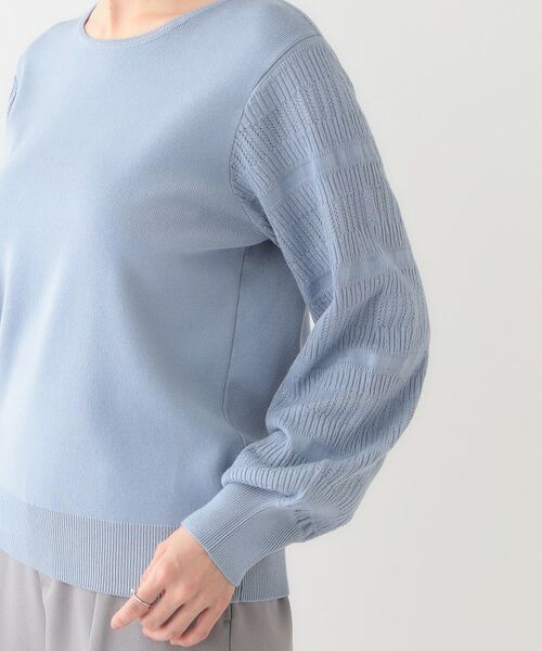 SHOO・LA・RUE / シューラルー ニット・セーター | 【S-LL】大人の上品コーデに お袖編み地切替 デザインニット | 詳細21