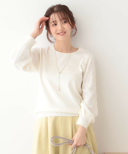 SHOO・LA・RUE / シューラルー ニット・セーター | 【S-LL】大人の上品コーデに お袖編み地切替 デザインニット | 詳細9