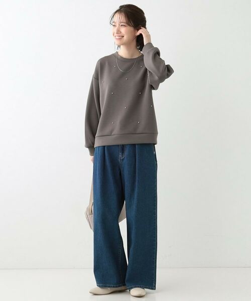 SHOO・LA・RUE / シューラルー カットソー | 【S-LL】もちさら ビジュー付きトップス | 詳細11