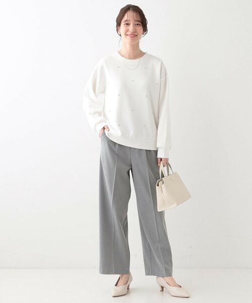 SHOO・LA・RUE / シューラルー カットソー | 【S-LL】もちさら ビジュー付きトップス | 詳細3