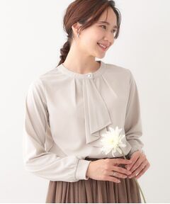 SHOO・LA・RUE / シューラルー カットソー | 【洗える/S-LL/洗濯後しわになりにくい】ブラウス見えボウタイ風トップス