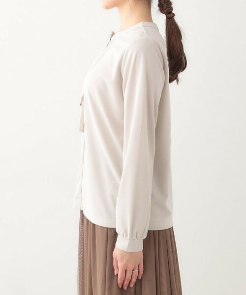 SHOO・LA・RUE / シューラルー カットソー | 【洗える/S-LL/洗濯後しわになりにくい】ブラウス見えボウタイ風トップス | 詳細14