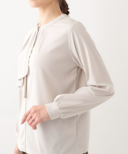 SHOO・LA・RUE / シューラルー カットソー | 【洗える/S-LL/洗濯後しわになりにくい】ブラウス見えボウタイ風トップス | 詳細17