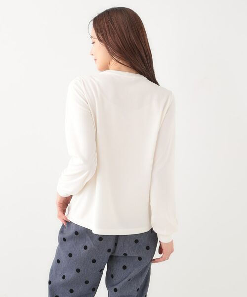 SHOO・LA・RUE / シューラルー カットソー | 【洗える/S-LL/洗濯後しわになりにくい】ブラウス見えボウタイ風トップス | 詳細2