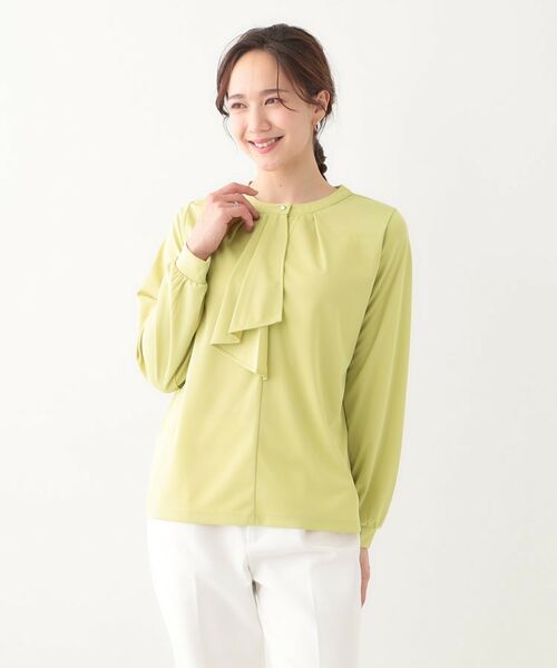 SHOO・LA・RUE / シューラルー カットソー | 【洗える/S-LL/洗濯後しわになりにくい】ブラウス見えボウタイ風トップス | 詳細5