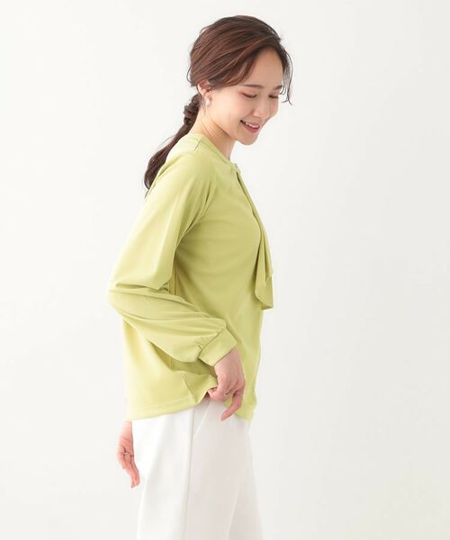 SHOO・LA・RUE / シューラルー カットソー | 【洗える/S-LL/洗濯後しわになりにくい】ブラウス見えボウタイ風トップス | 詳細6