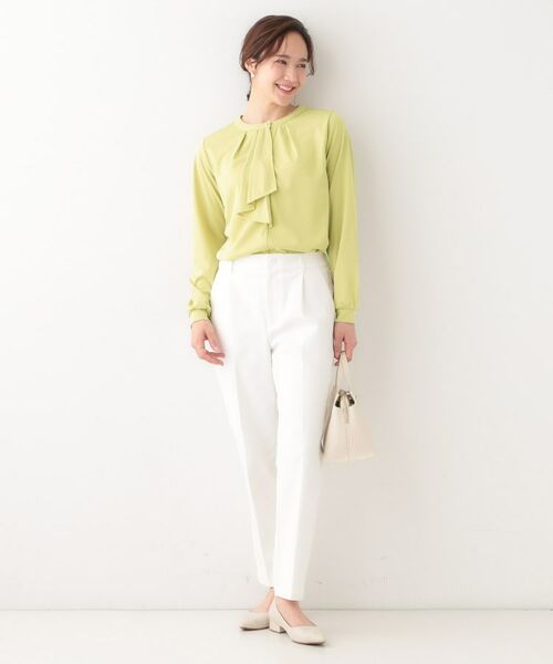 SHOO・LA・RUE / シューラルー カットソー | 【洗える/S-LL/洗濯後しわになりにくい】ブラウス見えボウタイ風トップス | 詳細7