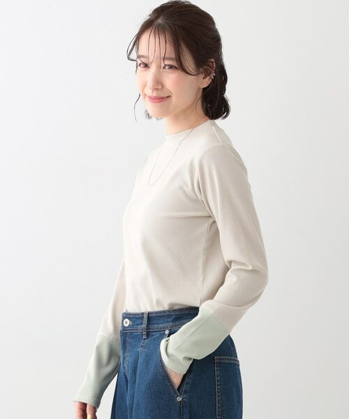 SHOO・LA・RUE / シューラルー カットソー | 【S-LL】テレコ袖配色切り替えトップス | 詳細10