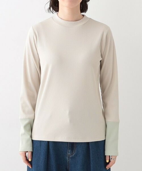 SHOO・LA・RUE / シューラルー カットソー | 【S-LL】テレコ袖配色切り替えトップス | 詳細13