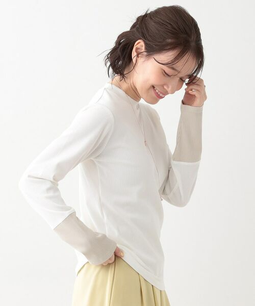 SHOO・LA・RUE / シューラルー カットソー | 【S-LL】テレコ袖配色切り替えトップス | 詳細2