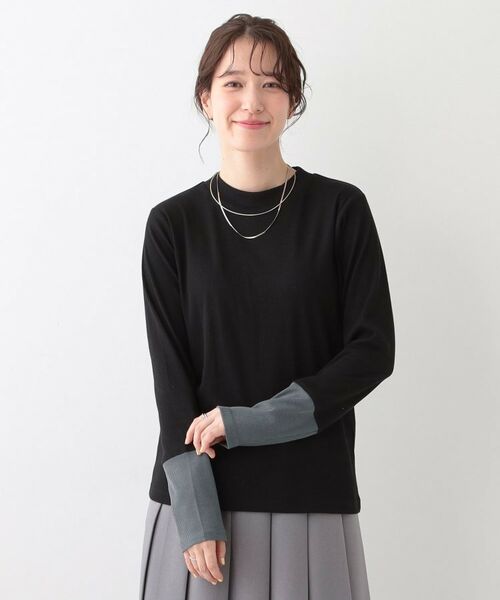 SHOO・LA・RUE / シューラルー カットソー | 【S-LL】テレコ袖配色切り替えトップス | 詳細5