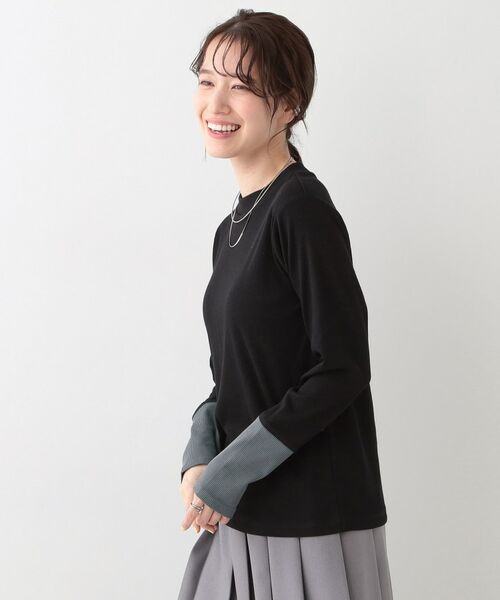 SHOO・LA・RUE / シューラルー カットソー | 【S-LL】テレコ袖配色切り替えトップス | 詳細6