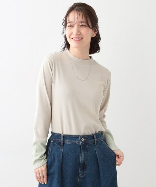 SHOO・LA・RUE / シューラルー カットソー | 【S-LL】テレコ袖配色切り替えトップス | 詳細9