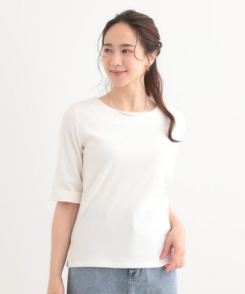 SHOO・LA・RUE / シューラルー カットソー | 【S-LL】1枚でもインナーでも テレコ5分袖トップス | 詳細1