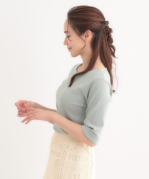 SHOO・LA・RUE / シューラルー カットソー | 【S-LL】1枚でもインナーでも テレコ5分袖トップス | 詳細10