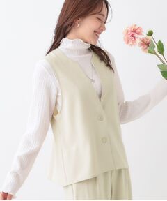 SHOO・LA・RUE / シューラルー ベスト | 【洗える/S-LL/セットアップ可】首元すっきり ペプラムジレ