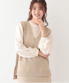 SHOO・LA・RUE / シューラルー ベスト | 【洗える/セットアップ可/S-LL】きれいめにもカジュアルにも スポンディッシュ ニットベスト