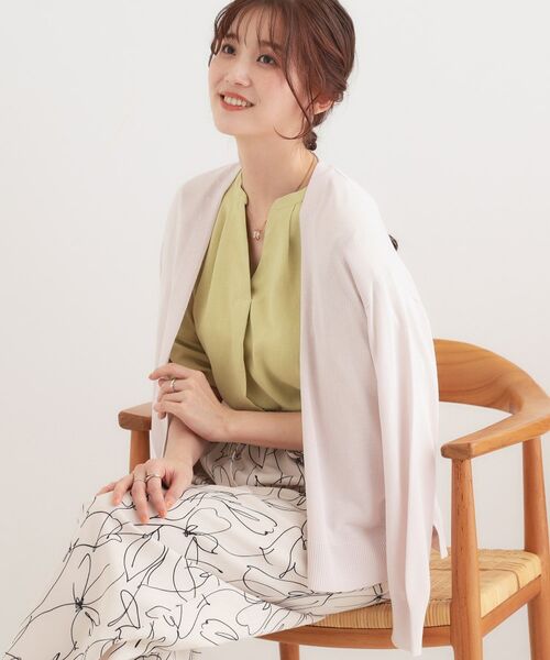 SHOO・LA・RUE/シューラルー 【UVケア/洗える】ニットカーディガン ライトグレー(011) 01(S) SHOO・LA・RUE/シューラルー 【UVケア/洗える】ニットカーディガン ライトグレー(011) 01(S)