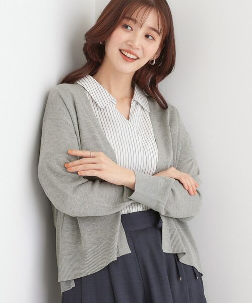 SHOO・LA・RUE/シューラルー 【UVケア/洗える】ニットカーディガン グレー(012) 01(S) SHOO・LA・RUE/シューラルー 【UVケア/洗える】ニットカーディガン グレー(012) 01(S)