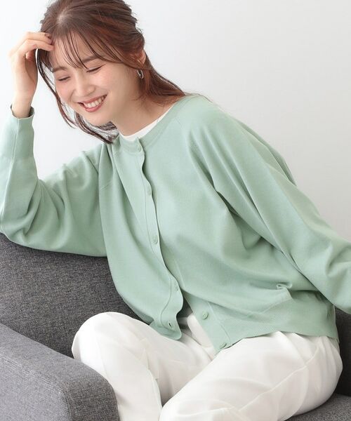 SHOO・LA・RUE/シューラルー 【洗える/S-LL/前後2WAY】クルーネックニットカーディガン ミントグリーン(021) 02(M) SHOO・LA・RUE/シューラルー 【洗える/S-LL/前後2WAY】クルーネックニットカーディガン ミントグリーン(021) 02(M)