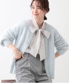 SHOO・LA・RUE / シューラルー カーディガン・ボレロ | 【S-LL】ラメフェザー柄編みカーディガン