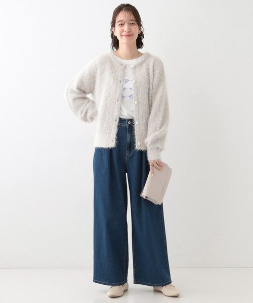 SHOO・LA・RUE / シューラルー カーディガン・ボレロ | 【S-LL】ラメフェザー柄編みカーディガン | 詳細3