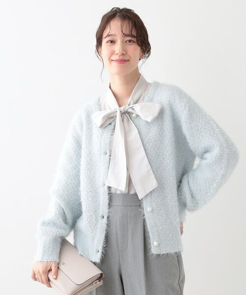 SHOO・LA・RUE / シューラルー カーディガン・ボレロ | 【S-LL】ラメフェザー柄編みカーディガン | 詳細5