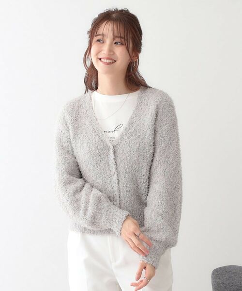 SHOO・LA・RUE / シューラルー カーディガン・ボレロ | 【S-LL】ふわふわ軽やかラメニットカーディガン | 詳細1