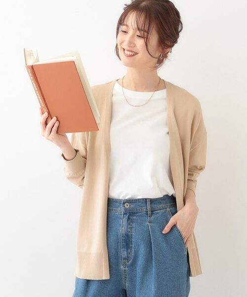 SHOO・LA・RUE/シューラルー 【S-LL】リブのラメが華やかな トッパーニットカーディガン ベージュ(052) 04(LL) SHOO・LA・RUE/シューラルー 【S-LL】リブのラメが華やかな トッパーニットカーディガン ベージュ(052) 04(LL)