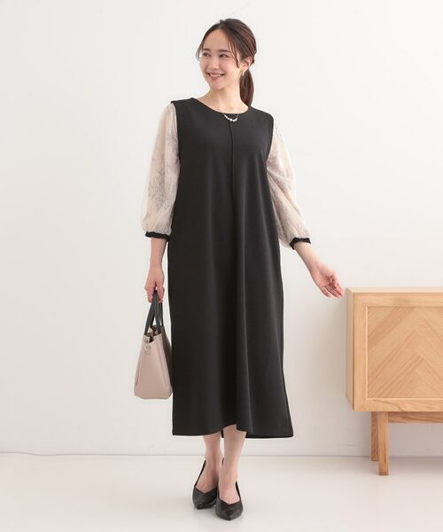 SHOO・LA・RUE / シューラルー ロング・マキシ丈ワンピース | 1枚で上品に決まる お袖レース切り替え7分袖ワンピース | 詳細5