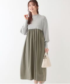 SHOO・LA・RUE / シューラルー ロング・マキシ丈ワンピース | 【S-LL】リブニットドッキングワンピース