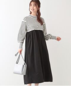 SHOO・LA・RUE / シューラルー ロング・マキシ丈ワンピース | 【S-LL】リブニットドッキングワンピース