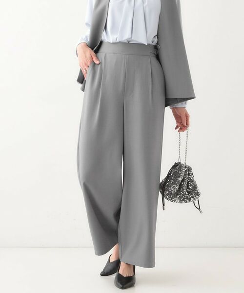 SHOO・LA・RUE / シューラルー パンツ | 【洗える/セットアップ可】タック入りワイドパンツ(グレー(012))